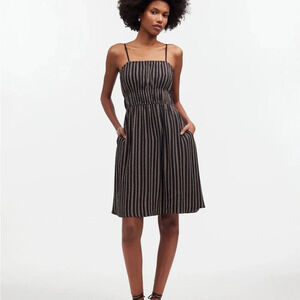Madewell Black Striped Mini Dress